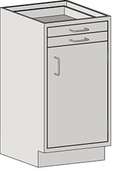 Casework Base Unit with Door/ Double Drawer Combination: Type 304 Stainless Steel, Right Swinging Door, EA-SSC-HDDRT3