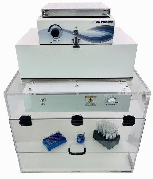 Table Top Clean Benches, UV Sterilization Light, HEPA Filtered, Work-Space 17"H x 22"W x 17.5"D, AF-PCR-1000