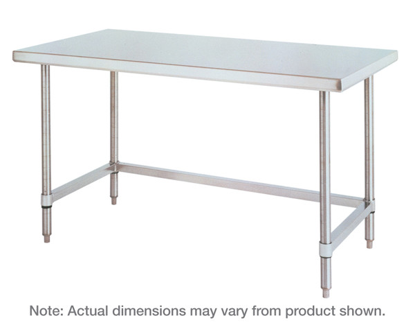 Stainless Steel Work Tables, Type 316 Stainless Steel Top and 3-Sided Frame, IM-WT-US-316T