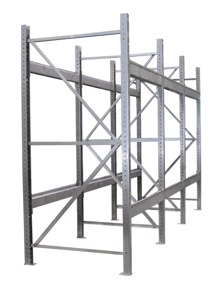 Pallet Racks, 304 Stainless Steel, Starter Unit, Two Levels, Hardware Included, Washdown Non-Food Contact, RE-PRS144-4296-5000-2-SS