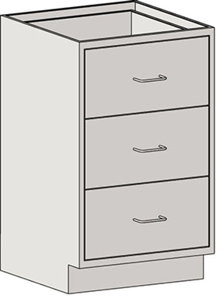 Casework Cabinets with Singe Bank Drawers: 304 Stainless Steel, (3) 10" Drawers a Unit, EA-SSC-HDB10