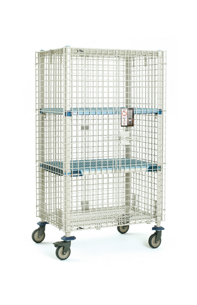 Mobile Security Carts, Erecta Shelf, Metroseal 3 with Microban, 2 Intermediate Shelves, 5" Swivel Casters, IM-SECxxVK3