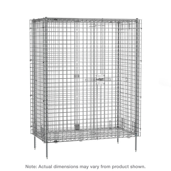 Stationary Security Carts, QwikSLOT Units, Chrome, 2 Intermediate Shelves, IM-SECxxCQ