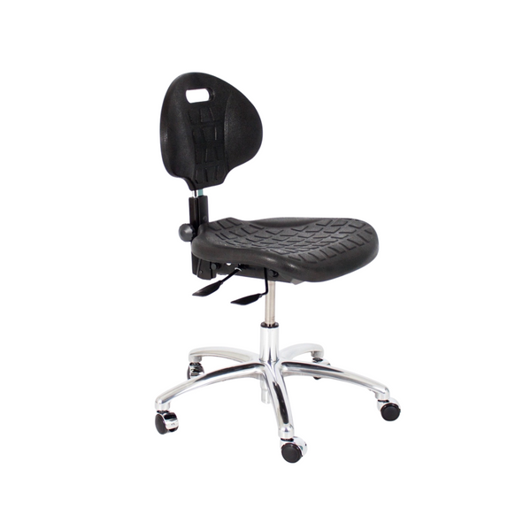 ESD Chairs,. Polyurethane, Multiple Height Options, Control Options, Polished Aluminum Base, ESD Mushroom Glides, BV-7000E: