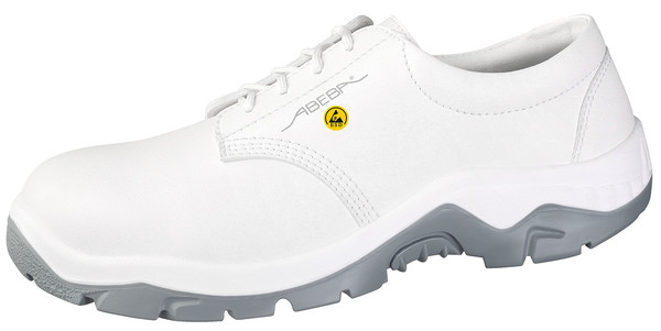 Cleanroom ESD Safety Shoes:. Steel Toe, Microfiber, Washable, White, Sizes: 36-48, AB-32131