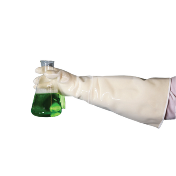 Heat Resistant Gloves:. Cleanroom ISO 5, Autoclavable, Mid Temp -78 F (-61.4 C) to 450 F (232 C), 23" Long, Wet or Dry,  QR-75G