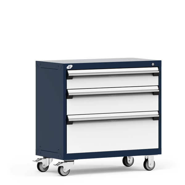 Mobile Cabinets; 36"W x 18"D x 35 1/8"H, 3 Drawers, 4" Swivel Casters, RU-R5XEC-3024: