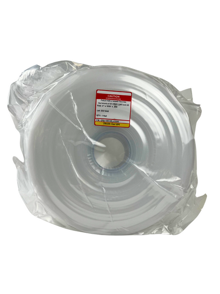 Cleanroom Tubing:: LDPE Polyethylene, 12" x 1000',  2.0 mil, Cleaned to Level 100, CFB-1000-RL-121000-2Mil