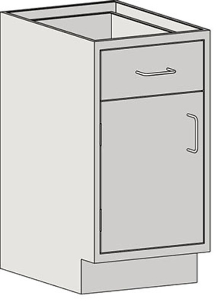 Casework Base Unit with Door/Drawer Combination: Type 304 Stainless Steel, One Drawer, Left Swinging Door, EA-SSC-SDDLT6