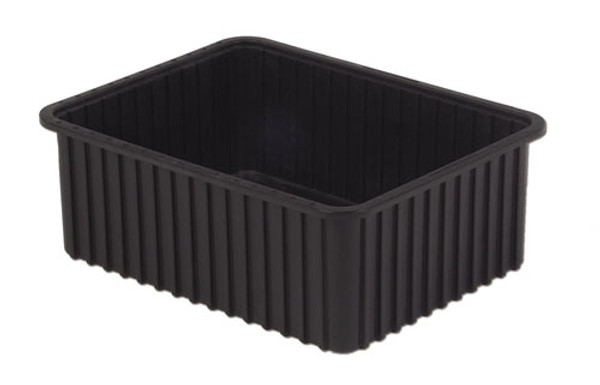 ESD-Safe Tote Box Containers: Inside:20.3"x15.3"x8.0", Black, 4/Case, Price Per Case, LB-DC3080-XL