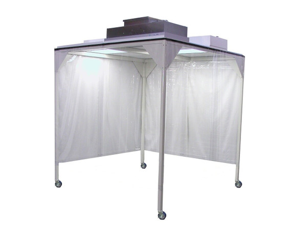 Portable Cleanrooms;; Softwall Curtains, Wheels, Strip Door, ISO 6 Class 1000, CAP-577-WR-4x6-CAS-STR