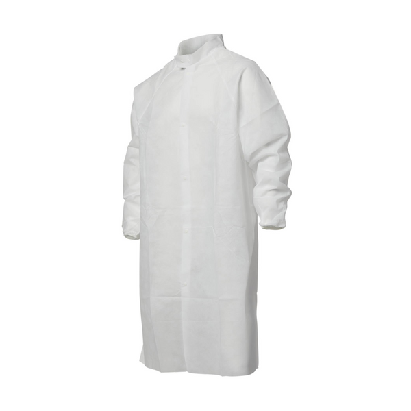 Disposable Lab Coats, Light Weight Polypropylene, Snap Close, Elastic Wrist, 30/case, M-3XL, AP-LC-12421