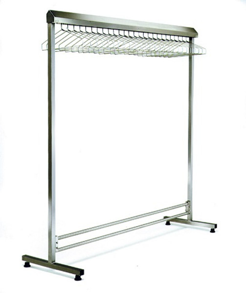 Gowning Racks: Free Standing, Hanger Rail, Stainless Steel, EA-Sxxxx-SGRN