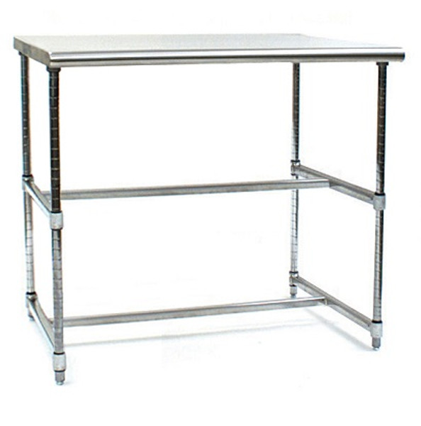 Cleanroom Tables:. Stainless Steel Top, (2) Chrome "H" Frames, EA-ACT-2H