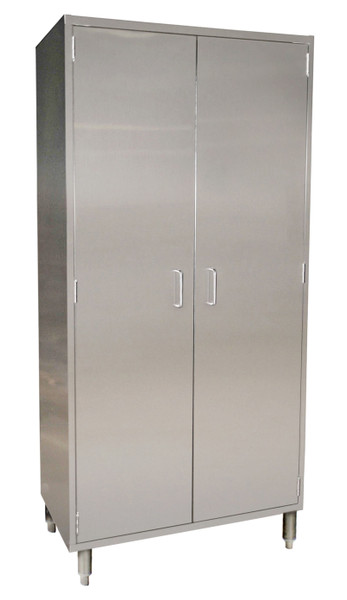 Vertical Storage Cabinets: Sloped Top, 304 Stainless Steel, 4 Adjustable Shelves, Hinged Doors, EA-SSC-TSCST