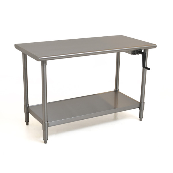 Adjustable Height Tables: Right Side Crank, 304 Stainless Steel, Height 32"-40", EA-TxxxxSE-HA-R