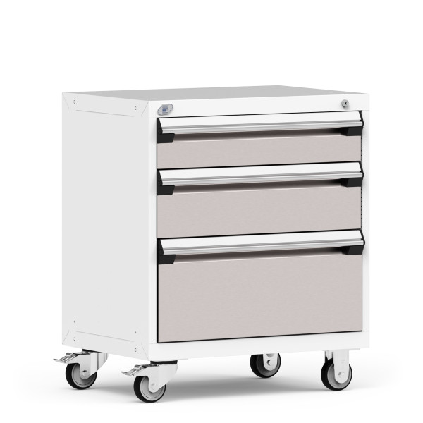 Mobile Cabinets; 30"W x 21"D x 35 1/8"H, 3 Drawers, 4" Casters, Heavy-Duty 16 Gauge Construction, RU-R5XDD-3022S