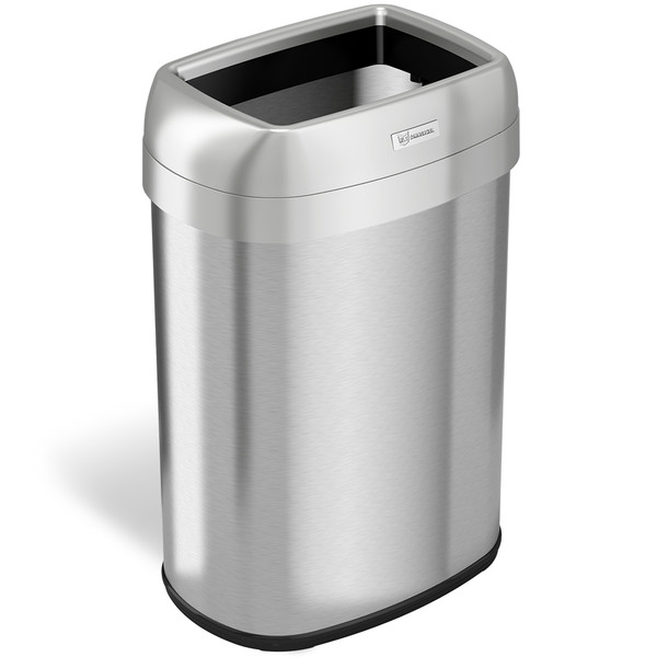 Trash Receptacles:. 13 Gallon Cleanroom Waste Bins, Oval Open Top,  HL-HLS13STV