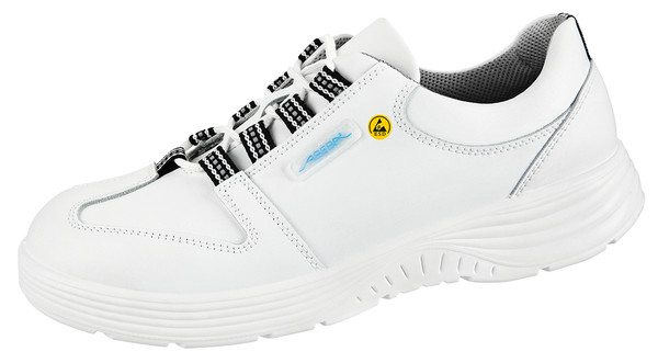 X-Light ESD Cleanroom Shoes:: Leather, Laces, Heel &amp; Foot Lift, White, Sizes: 35-48, AB-7131133