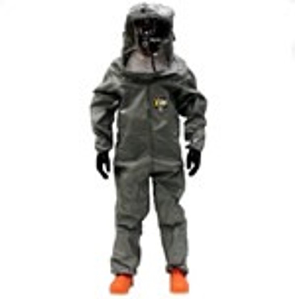 Kappler Zytron 200 Chemical Suits:. Rear Entry, Expanded Back, PVC Visor, Attached Boots, 1 Exhaust Port, Level B, Heat Sealed/Taped Seams, XS-4XL, 6/Case, KA-Z2H571