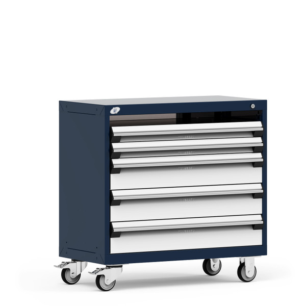 Mobile Cabinets; 36"W x 18"D x 35 1/8"H, 4 Drawers, 4" Casters, Heavy-Duty 16 Gauge Construction, RU-R5XEC-3016: