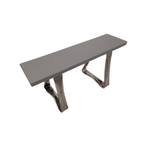 Plastic Top Gowning Benches, Polyethylene, Stainless Steel Trapezoid Pedestal, AS-916-9000