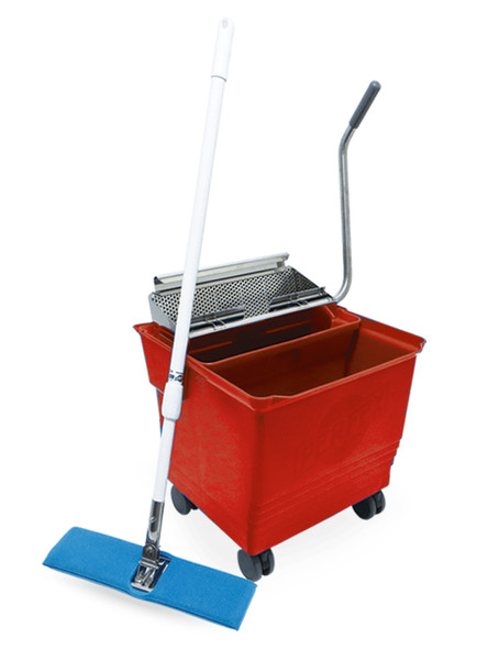 Mop Bucket Systems,: Perfex TruClean II Compact Flat Mop, Bucket-in-Bucket, Red , PF-30-2-R