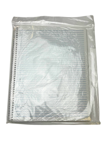 Cleanroom Notebooks:. 8 1/2" x 11", Spiral, College Ruled, Individually Packaged, Price Per Each,WC-LN802