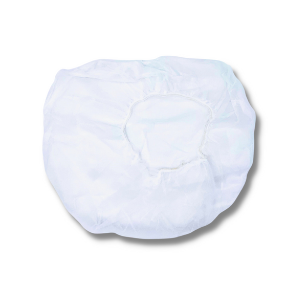 Bouffant Caps: 28", White, Polypropylene, Cleanroom, 100/Bag - 10 Bags/Case, CT-KS-110NWI-10-28-WHITE