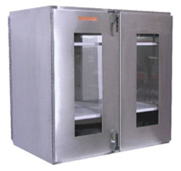 Double Door Pass Throughs; Stainless Steel, 36x36x24, Magnetic Interlock, CAP-18WDD-SST-36Wx36Hx24D