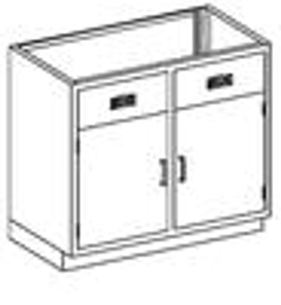 Lab Cabinets: Type 304 Stainless Steel, Base Cabinet, 2 Doors, 35" x 22" x 35-3/4"H, BL-DA35HS: