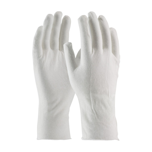 Cotton Gloves: 12" Long, Light Weight, Economical, Unhemmed Cuff, 12 Pairs/Pack, PI-500-12