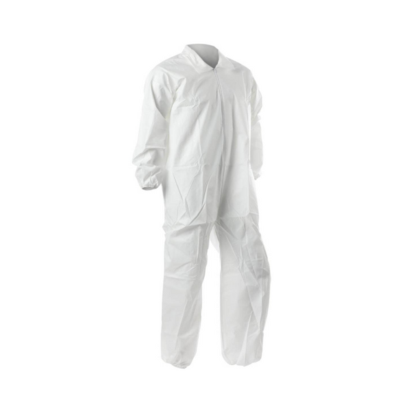 Disposable Cleanroom Coveralls: SMS Material, White, Elastic Wrists/Ankles/Back, 25/case, M-4XL, AP-CV-74032