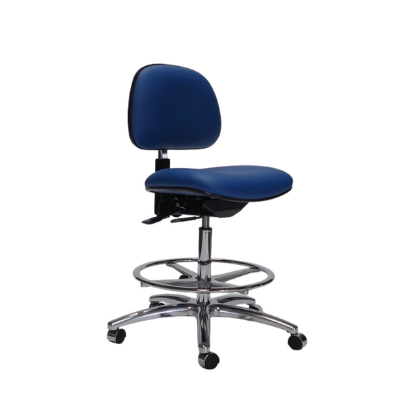 Cleanroom ESD Chairs:. Low Outgassing, ISO 5 Class 100, 4 Heights, 2 Colors, Contoured Seat, 2 Back Adjustments Low-Outgassing, GK-CE3000: