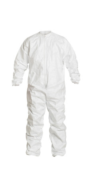 Sterile DuPont Tyvek Coveralls:. Elastic Wrists/Ankles, Dolman Sleeves, Bound Seams, Cleanroom Processed, Individually Packaged, 25/case, S-5XL, DU-IC253BWHxx00250S