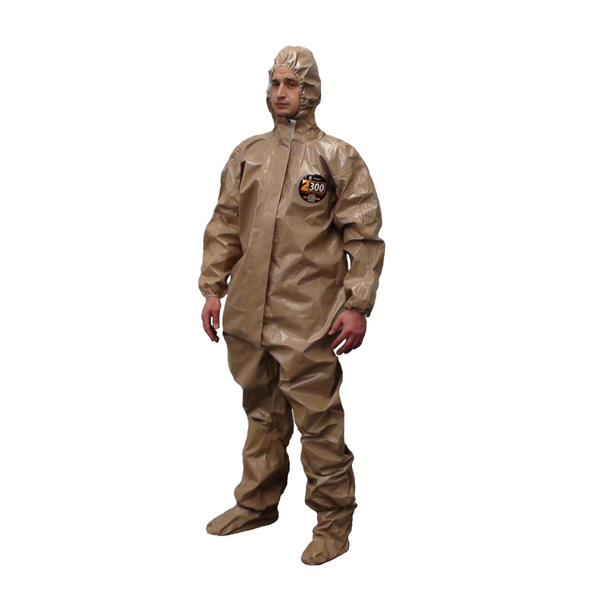 Kappler Zytron 300 Coveralls:. Attached Hood and Booties, Respirator Fit Closure, Elastic Wrists, Heat Sealed Taped Seams, S-5XL, 6/Case, KA-Z3H426-92