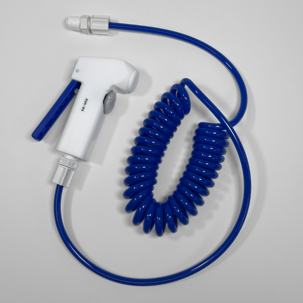 DI Water Spray Guns and Coiled Hose, PTFE Gun, 1/4" FNPT Inlet Thread, Blue Poly Coiled Hose, TA-SG-402