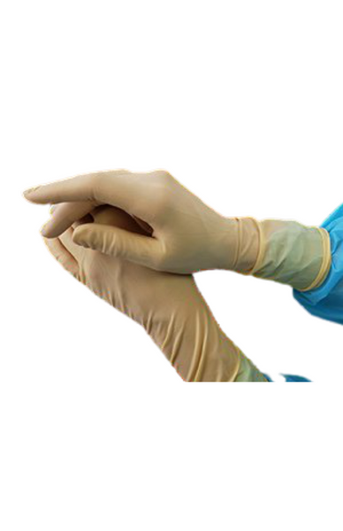 Latex Cleanroom Gloves; CTI, Hand Specific, 12" Long, 6.5 Mils, ISO 4 Class 10, Size 6-10, 200 Pairs/Case, CT-CHS