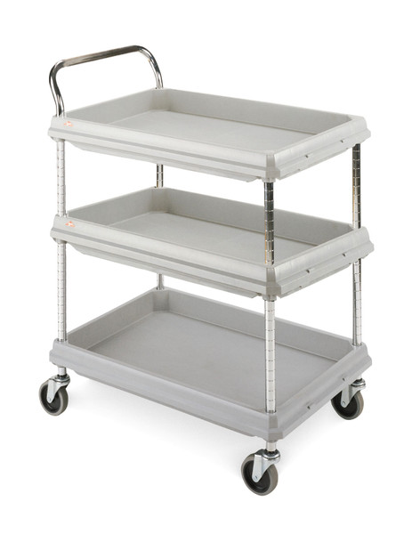 Polymer Utility Carts, 2.75" Deep Ledge, 3 Shelves, 21-1/2"x 32-3/4"x 41"H, IM-BC2030-3D